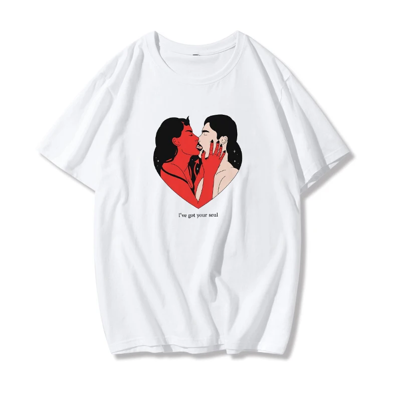 2020 THE ANGELS PROTECT ME THE DEMONS RESPECT ME T-shirt printed chic Harajuku retro top women's fashion T-shirt