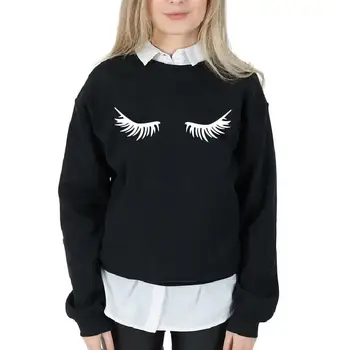 

Eyelashes Sweatshirt Women O Neck Long Sleeve Harajuku Jumper Pullover Hoodie Autumn Fashion Outfits Kawaii Tops Dropshipping
