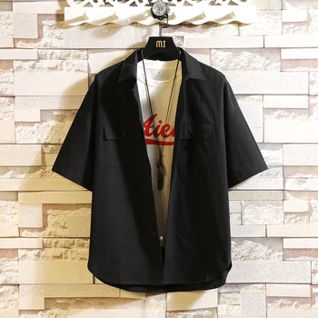 

Brand Summer 2020 Men's Beach Fashion Short Sleeve Loose Casual Shirts Plus Asian SIZE M-4XL 5XL Hawaiian