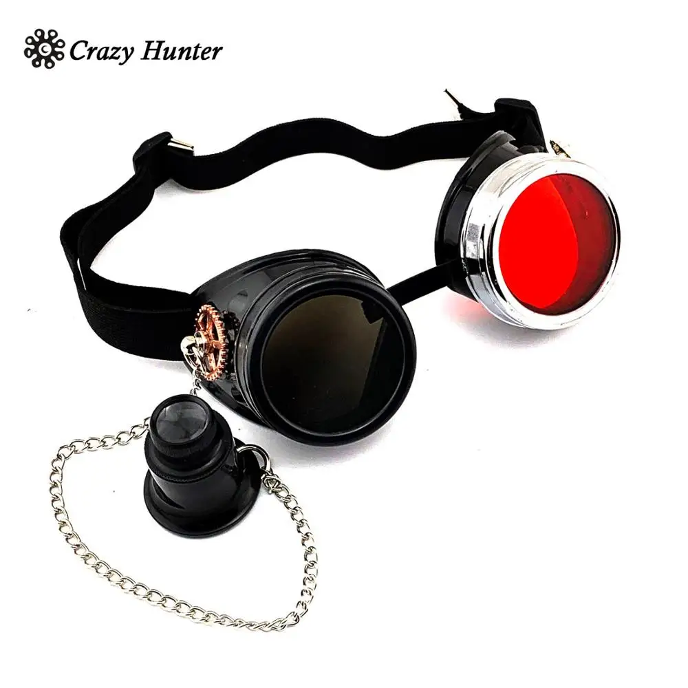 

Steampunk goggles with chain microscope Unisex Costume Cosplay Glasses