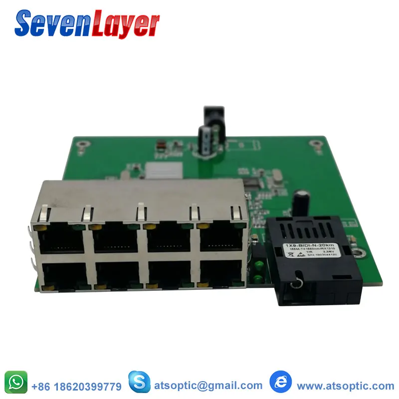 8 RJ45 1 SC порт Ethernet-коммутатор волоконно-оптический медиа конвертер одномодовый волоконно-оптический Порты и разъёмы 10/100 м блок печатных плат