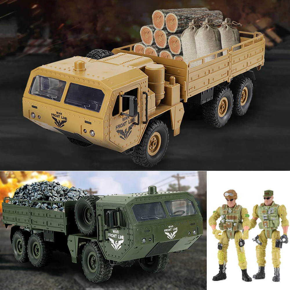 JJRC Q75 1/16 6Wd 2 4G пульт дистанционного управления военный грузовик армейские