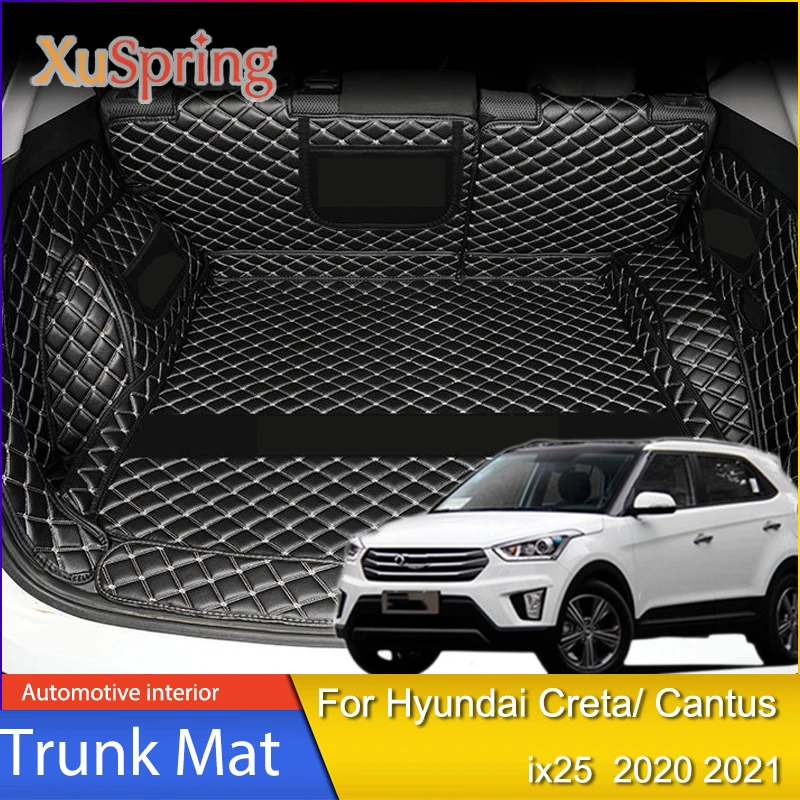 

Rear Tail Car Trunk Mat Durable Boot Carpets Cargo Liner Cover Protective Styling For Hyundai Creta/ Cantus ix25 2020 2021