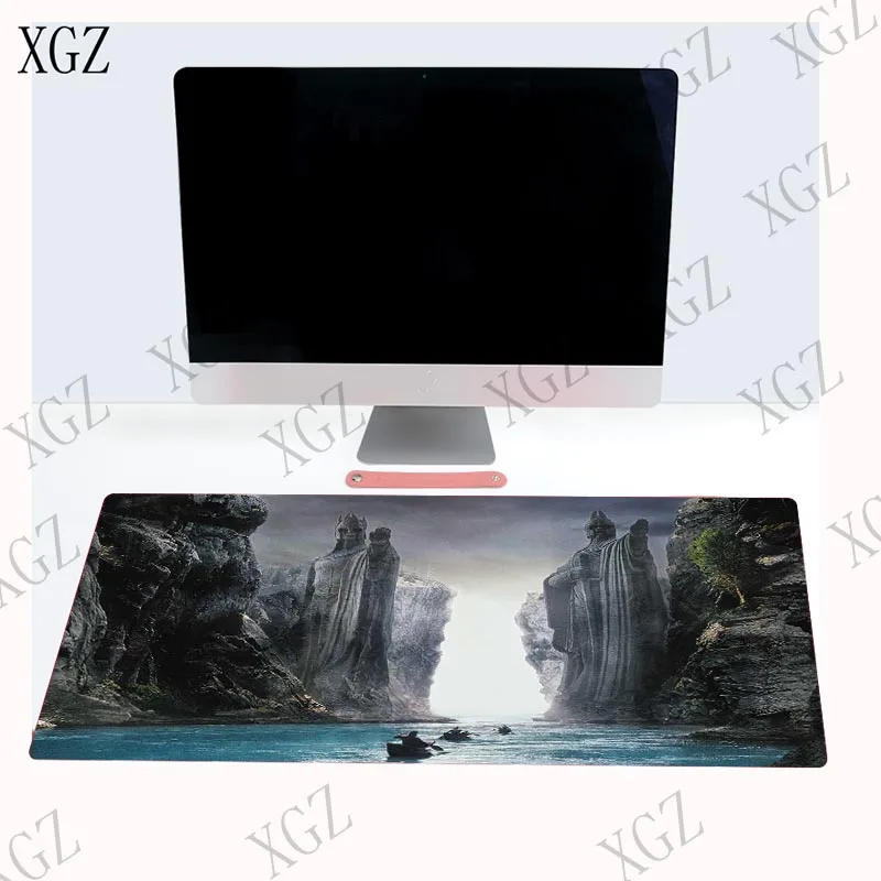 XGZ Lord of The Rings Fantasy Scenery Large Gaming Mouse Pad PC Computer Gamer Mousepad Desk Mat Locking Edge for CS GO LOL Dota
