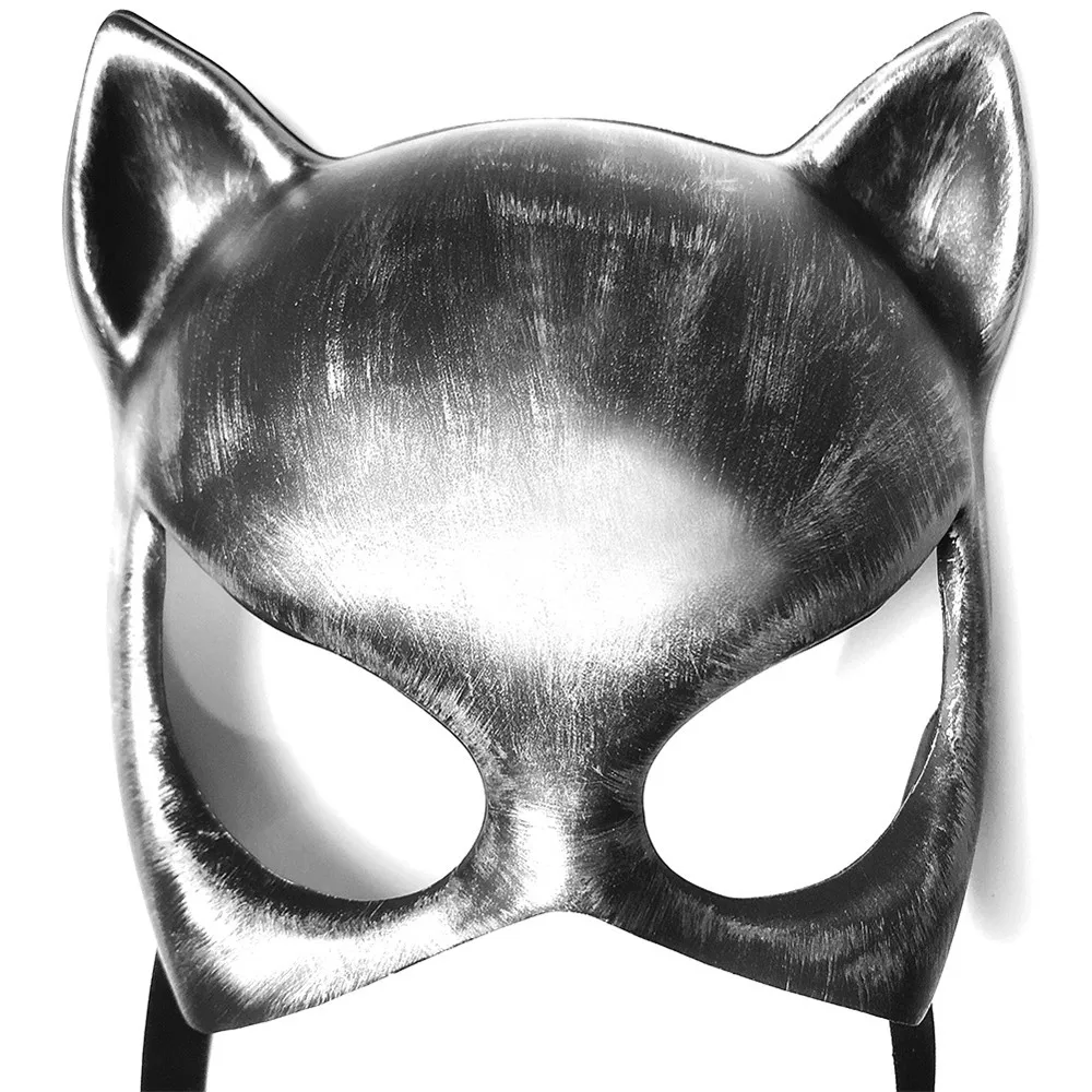 

Hot Halloween Steampunk Cosplay Devil Mask Party Party Festival Mask Two Colors Silver Gold Mask Fashion Retro Cat Mask Unisex