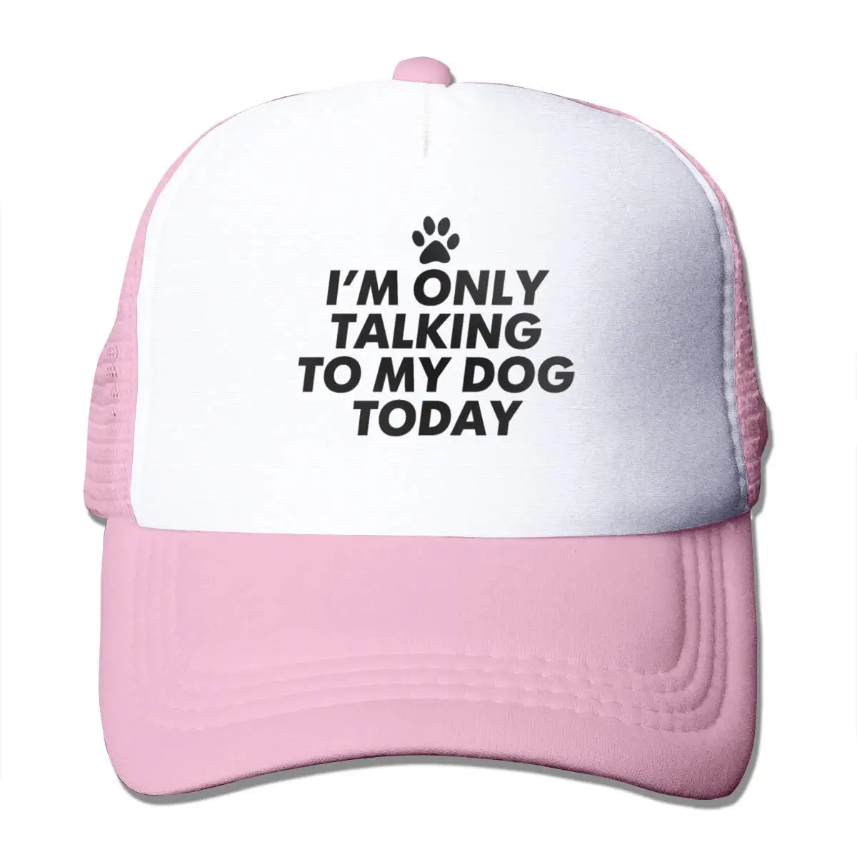 Сетчатая бейсболка с надписью «I M Only Talking to My Dog Today», унисекс, Кепка в Стиле Дальнобойщика розового цвета