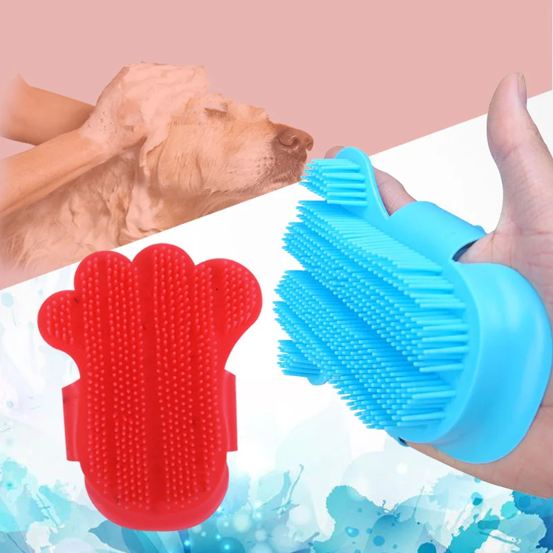 Pet Dog DeShedding Tools Cleaning Glove Cat Dog Cleaning Brush Finger