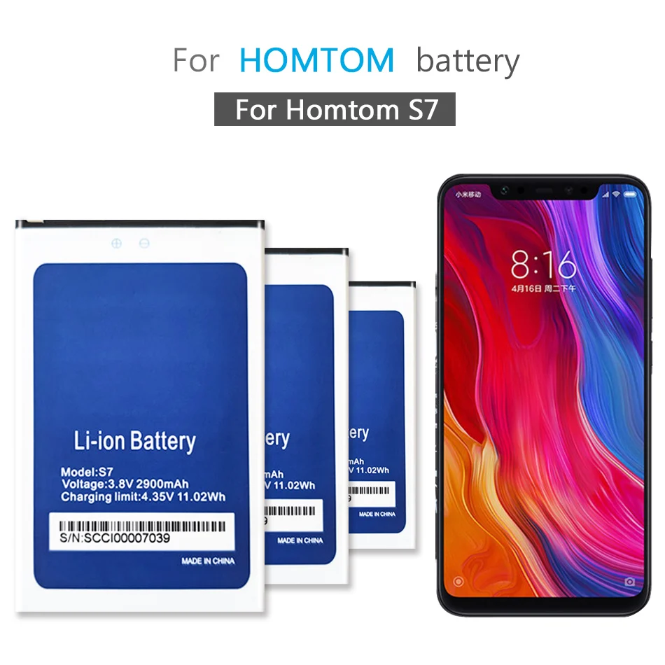 Аккумулятор 2900 мА · ч для Homtom S7 мобильный телефон литий-ионная батарея | Мобильные