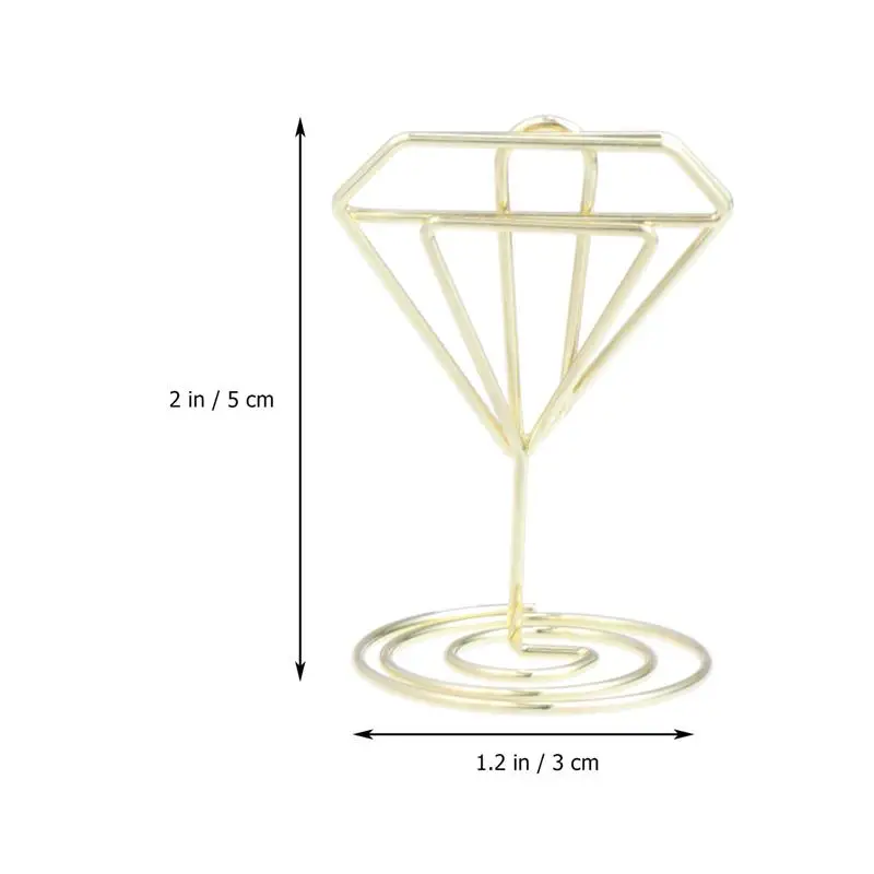 12 шт. металлические зажимы для карт в форме бриллианта, держатель для фотографий, подставка для банкнот, украшение для свадьбы