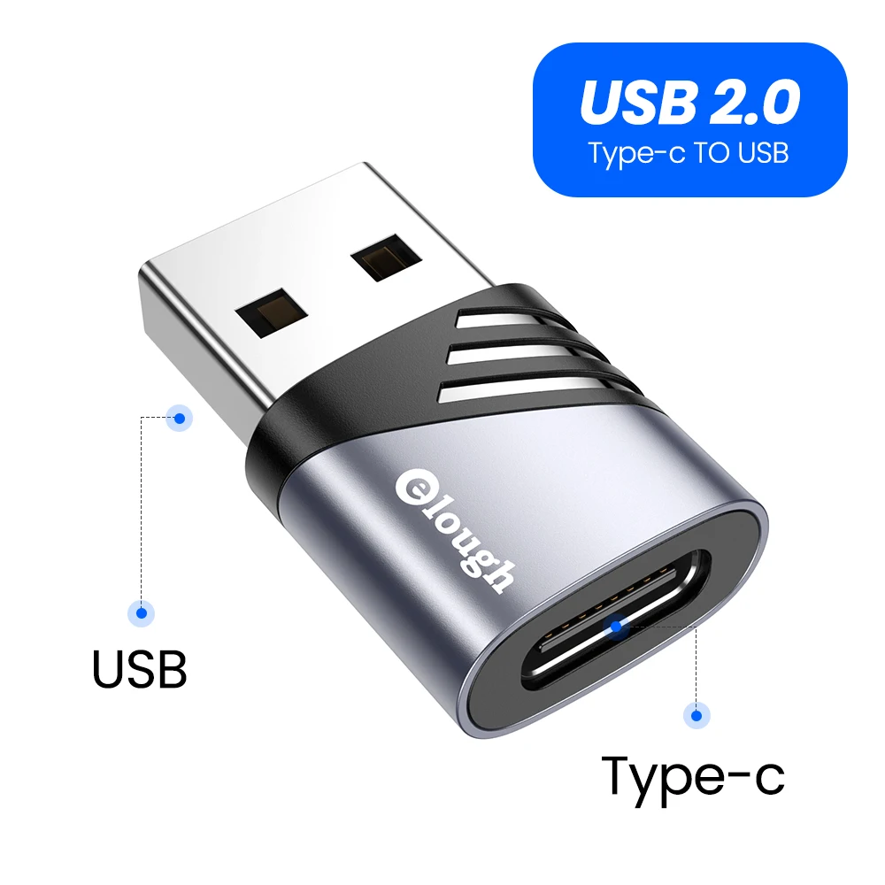 usb converter for phone Elough OTG Type C To USB Adapter OTG USB-C Male To Micro USB Type-C Female Converter For Macbook Pro Xiaomi Samsung S20 usb female to phone jack adapter Adapters & Converters