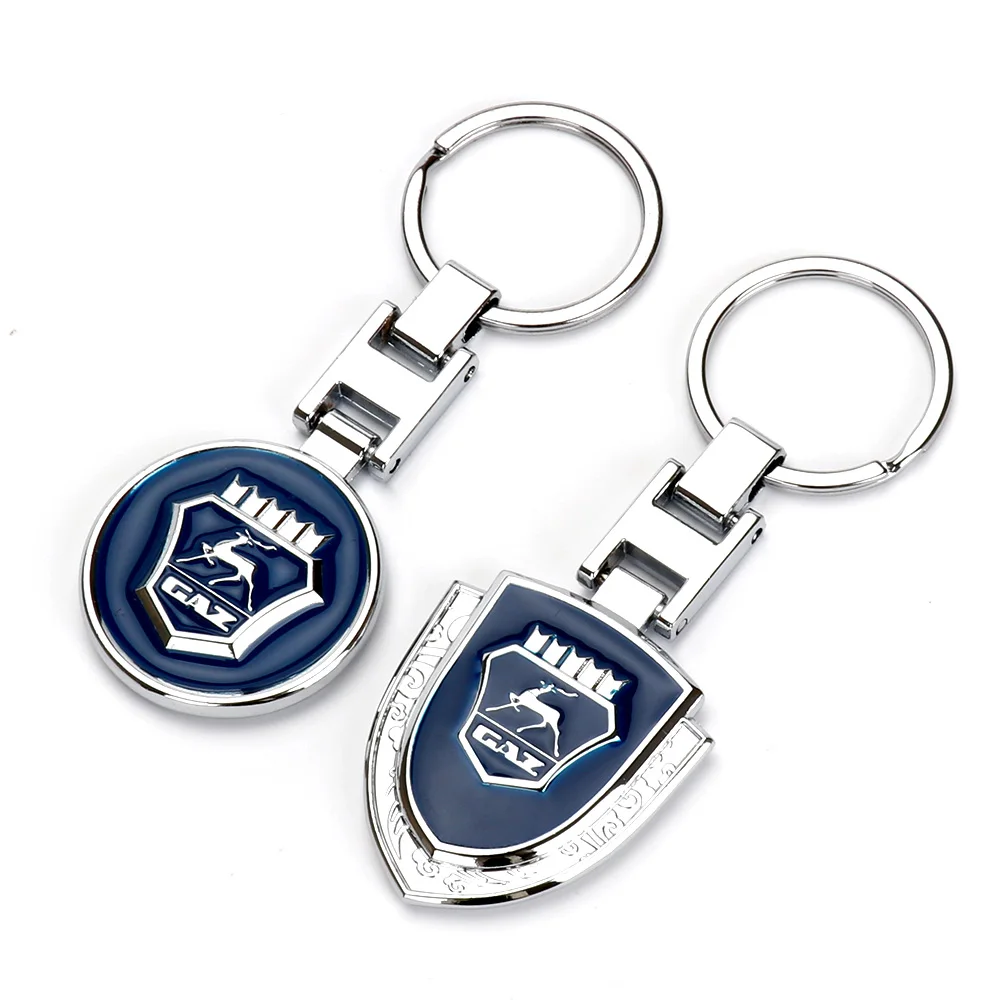 Car KeyChain For GAZ Metal Emblem Deer Badge KeyRing Volga GAZ-21 B-24 M20 Pobeda GAZ-13 CHAIKA Gass Carved Auto Accessories | Автомобили