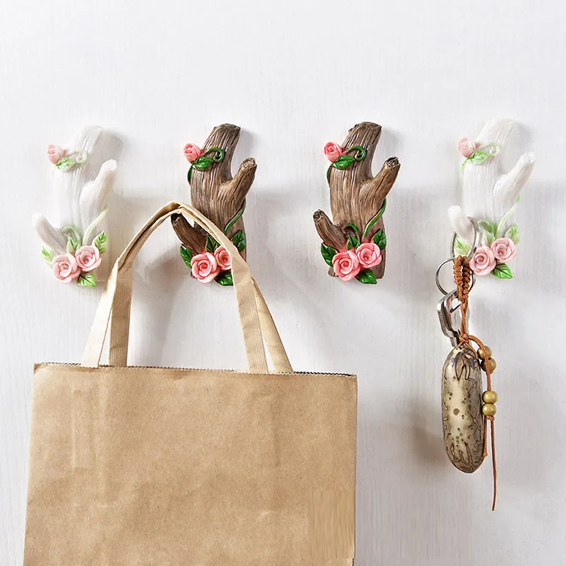 

2019 Hot New Tree Branch Self Adhesive Hook Key Rack Entryway Storage Organizer Holder Bathroom Kitchen Towel Hanger Wall Mount