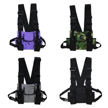 Unisex Chest Bag Travel Backpack Hip Hop Streetwear Multi-Function Tactical Harness Chest Adjustable Waist Bag
