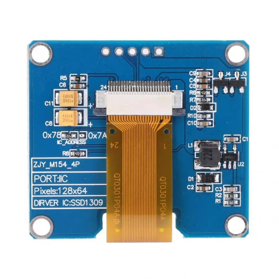 ЖК модуль экрана дисплея высокого качества 1.54in 5Pin SSD1309 Привод IC 128x64 I2C PM OLED SPI
