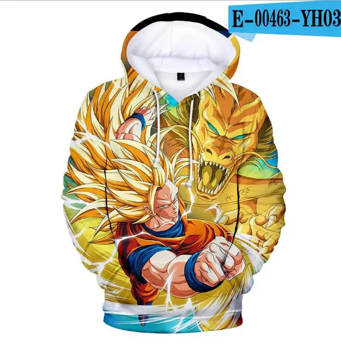 Толстовки с капюшоном с 3D принтом Dragon Ball, модные повседневные спортивные костюмы для мальчиков/Толстовка для девочки, пуловер с капюшоном Dragon Ball Z - Цвет: color at picture