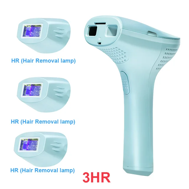 Mlay IPL Hair removal Epilator a Laser Permanent Malay Hair Removal Machine Face Body Electric depilador a Laser 500000 Flashes 3HR Skyblue