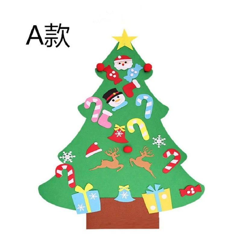 

Kids DIY Felt Christmas Tree Christmas Decoration for Home Navidad 2021 New Year Gifts Christmas Ornaments Santa Claus Xmas Tree