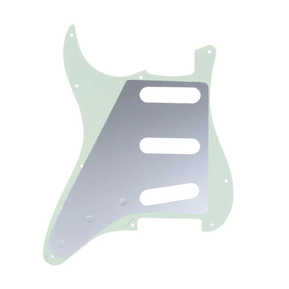 Musiclily Pro 11-Hole 62 Винтажный стиль SSS Strat гитара Накладка для американского Stratocaster 62, 3Ply Зеленая мята