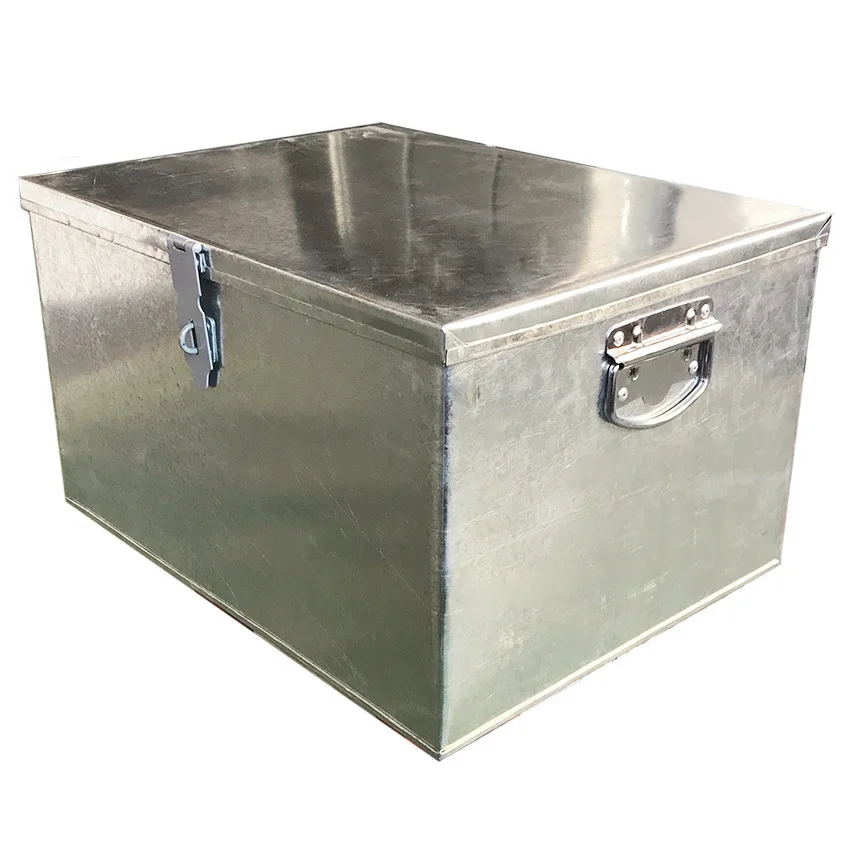 

Large Size Iron Box Stamped Thick Toolbox Handmade Box Storage Box Hand White Iron Case Lock