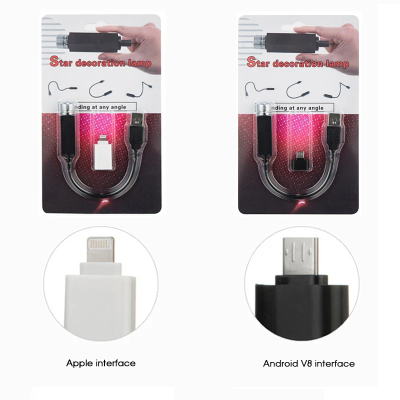Автомобильная usb лампа для IOS/светодиодный проектор Android интерьерный светильник романтическая атмосфера красный Светильник Универсальный авто аксессуары