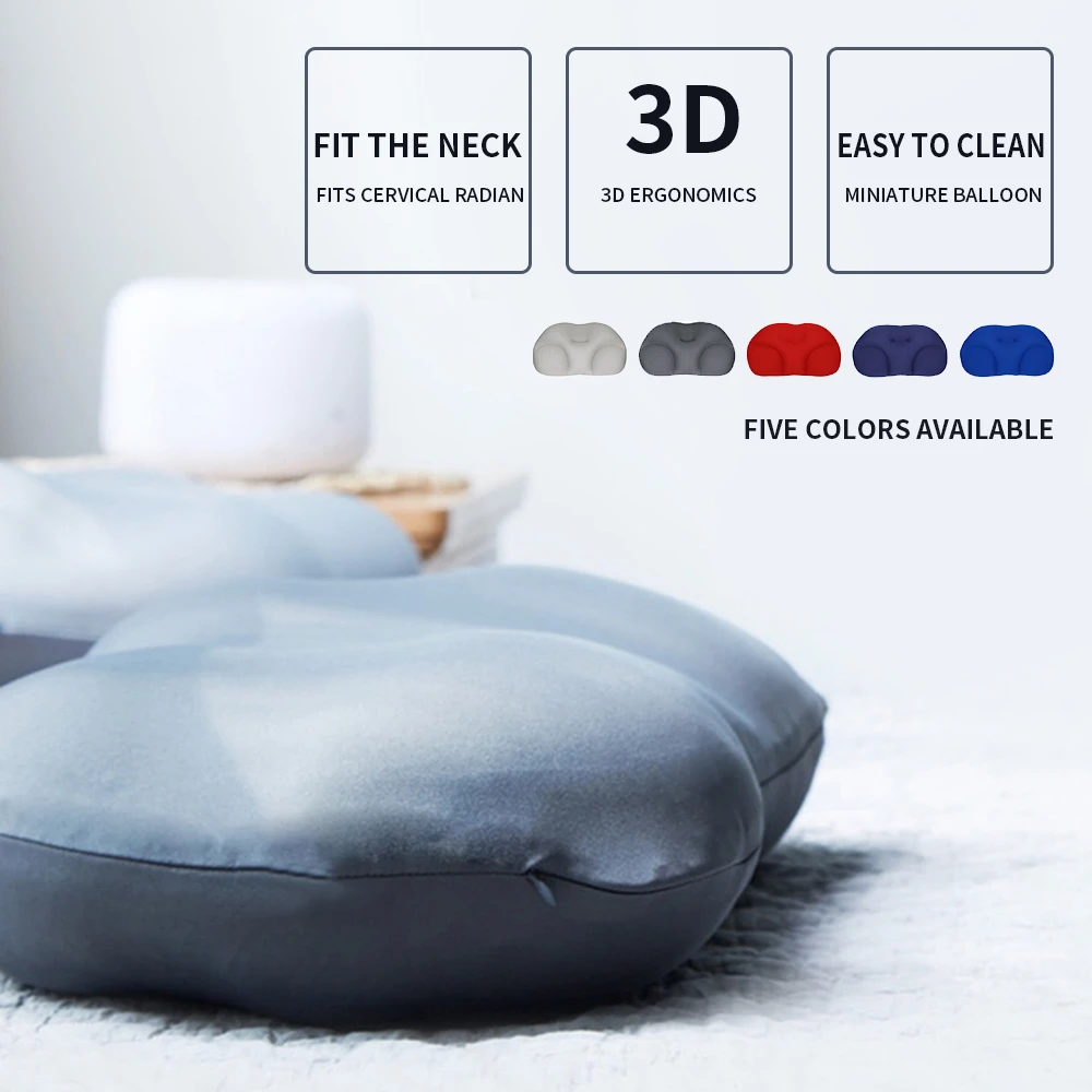 Creatieve 3D Ergonomisch Nekkussen Wasbare Polyester Kussensloop Cover Reizen Kussens Micro Airballs Vulling Kussen|Lichaam Kussens| -