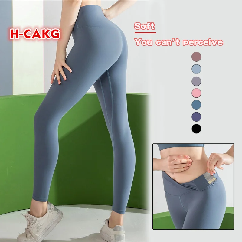 H-CAKG новый двухсторонний матовый мягкий yoga Штаны потайной карман спортивные