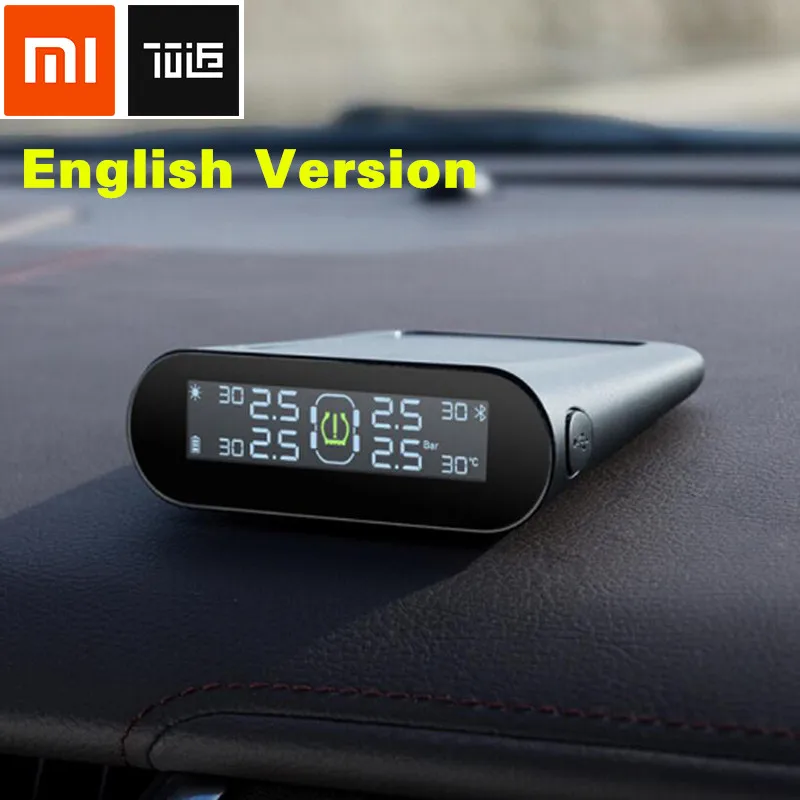 

70Mai Solar LCD Display Tire Pressure Monitor System Tire Pressure Tester Monitoring Solar Wireless Built-in TPMS English
