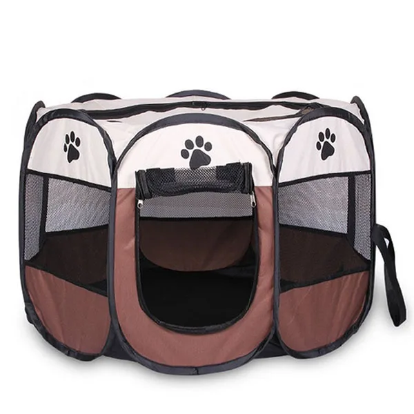 

Portable Folding Pet tent Dog House Cage Dog Cat Tent Playpen Puppy Kennel Easy Operation Octagon Fence #A