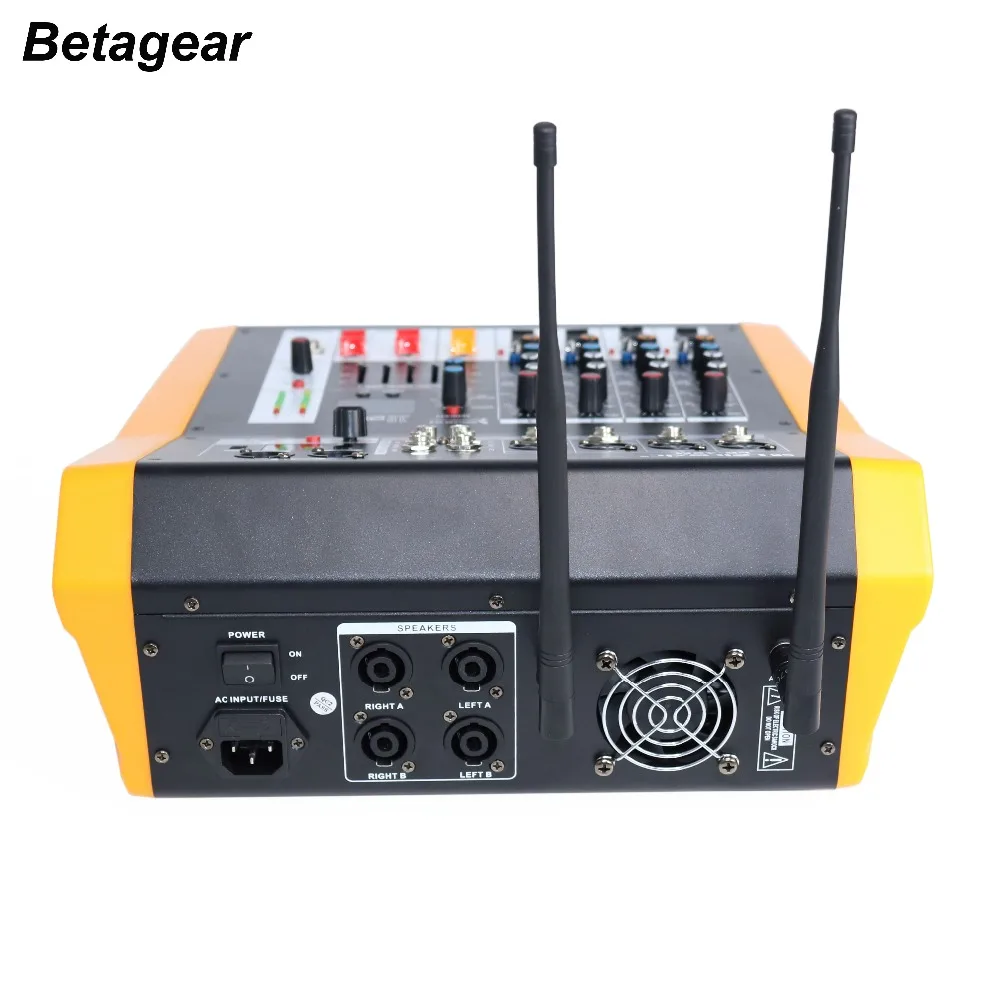Betagear LE-40 силовой Блендер Миксер с uhf 4-канальный профессиональный миксер dsp цифровым микшером 2 беспроводной микрофон