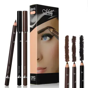 

12pcs Women Eyesbrow Enhancers Pencil Waterproof Sweat-resistant Eyebrow Pencil No Fading Lasting Eye Makeup Tools