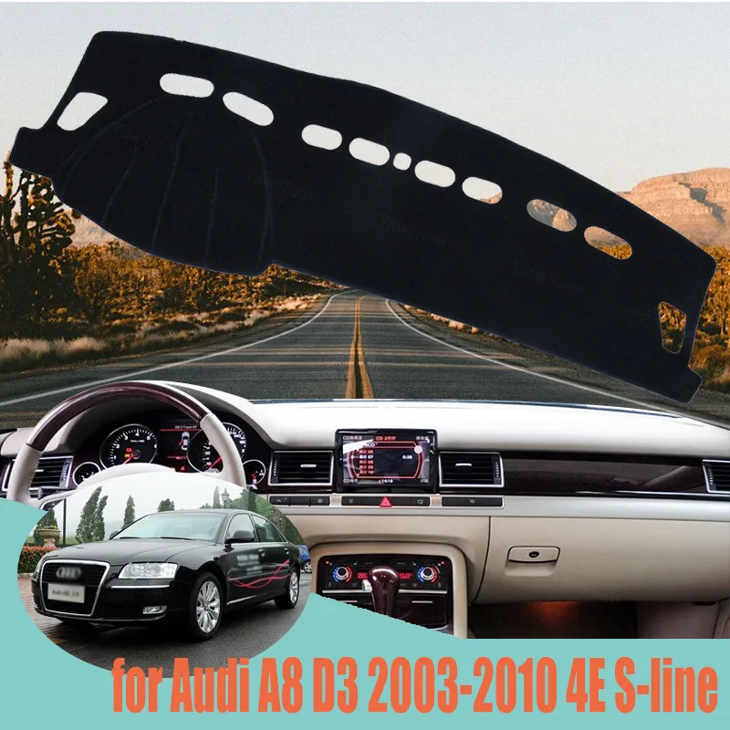 Dash Cover Mat Dashmat pokrywa deski rozdzielczej arkusz ochronny dywan dla Audi A8 D3 2003-2010 4E s-line stylizacja