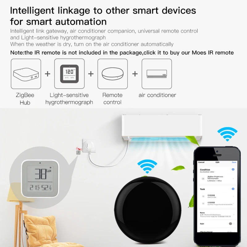 Temperatura e Sensor de Umidade com Tela Funciona com Vida Tuya Zigbee Wifi Casa Inteligente Led Suporte Vida App 6 com vida inteligente suporte zigbee vida inteligente app