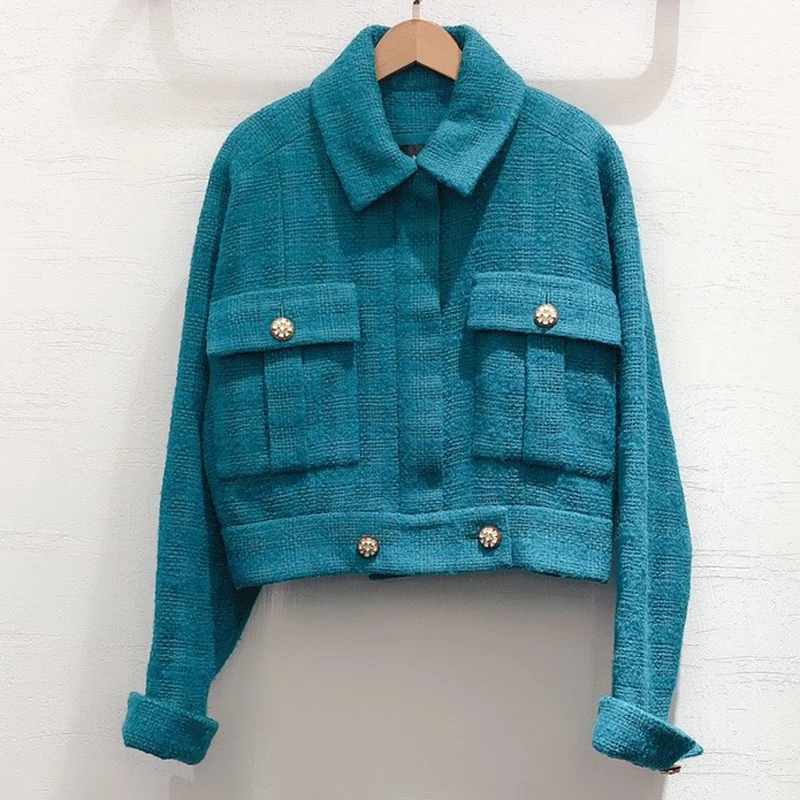 2 Delige Set Vrouwen Broek En Top Herfst Office Lady Korte Jas Jas En Brede Benen Broek Pak Vrouwen Elegante solide Set