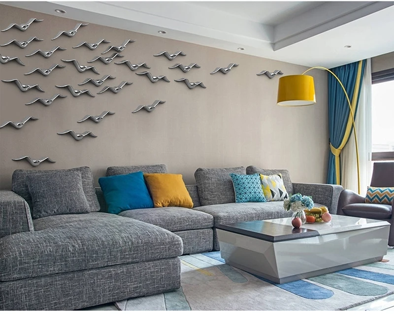 Nordic Ceramic Peace Dove Wall Hanging Modern Minimalist Living Room Bedroom TV Background Hotel Cafe Wall Stereo Decorations