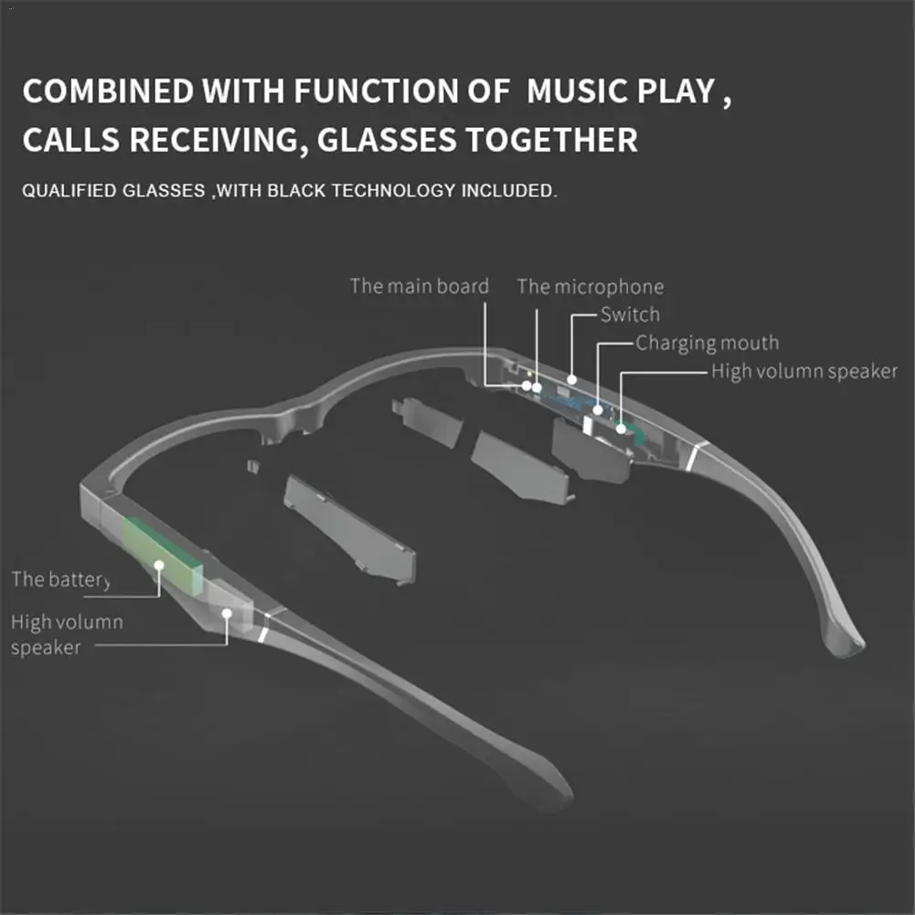 Smart Glasses Wireless Bluetooth Headset Glasses Car Sunglasses Bluetooth Earphone Making Call And Listening To Music