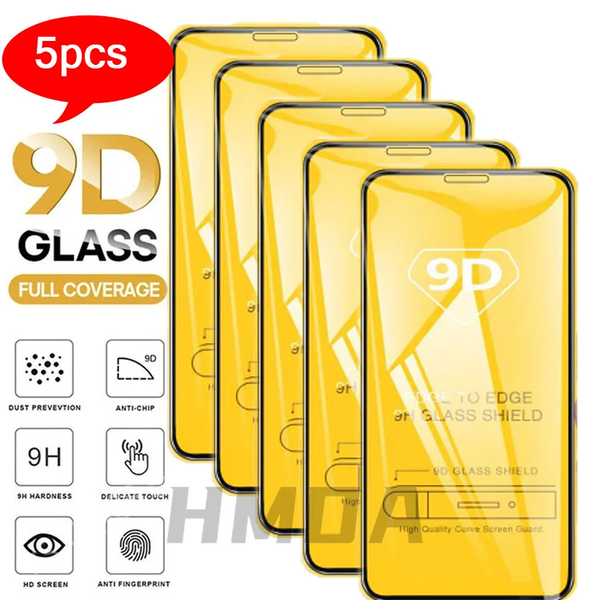Tanie 5 sztuk 9D Screen Protector pełna pokrywa szkło hartowane dla sklep