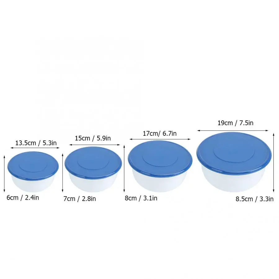 Синий 4Pcs Plastic Food Storage Box Portable Outdoor Food Container Picnic Box Refrigerator Food Fresh Keeping Box Kitchen Accessories - Цвет: Синий