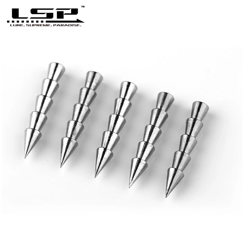 Lsp New Tungsteno Nail Pagoda Fishing Sinker Small Thin Worm Weights Platine Attrezzatura Da Pesca Inserire In Esche Di Plastica Morbida 0.3G