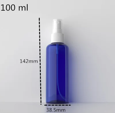 100ml white lid 50 50 шт. 15 60 100 мл Королевский синий пластиковый спрей для духов пустые бутылки Портативный лосьон небольшой контейнер для лейки - Цвет: 100ml white lid 50