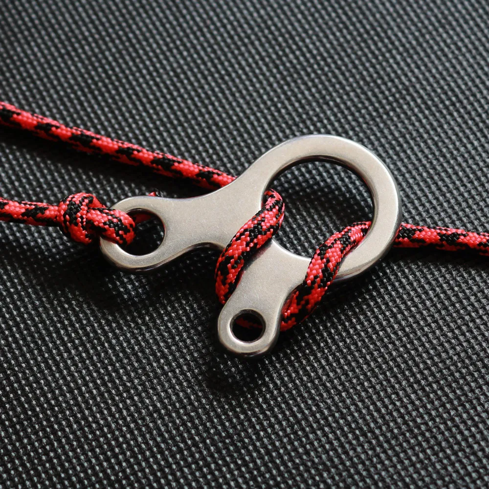Mountaineering adjustment buckle stainless steel 3 hole hook carabiner keychain camping hiking multi-purpose camping 20N4 (4)