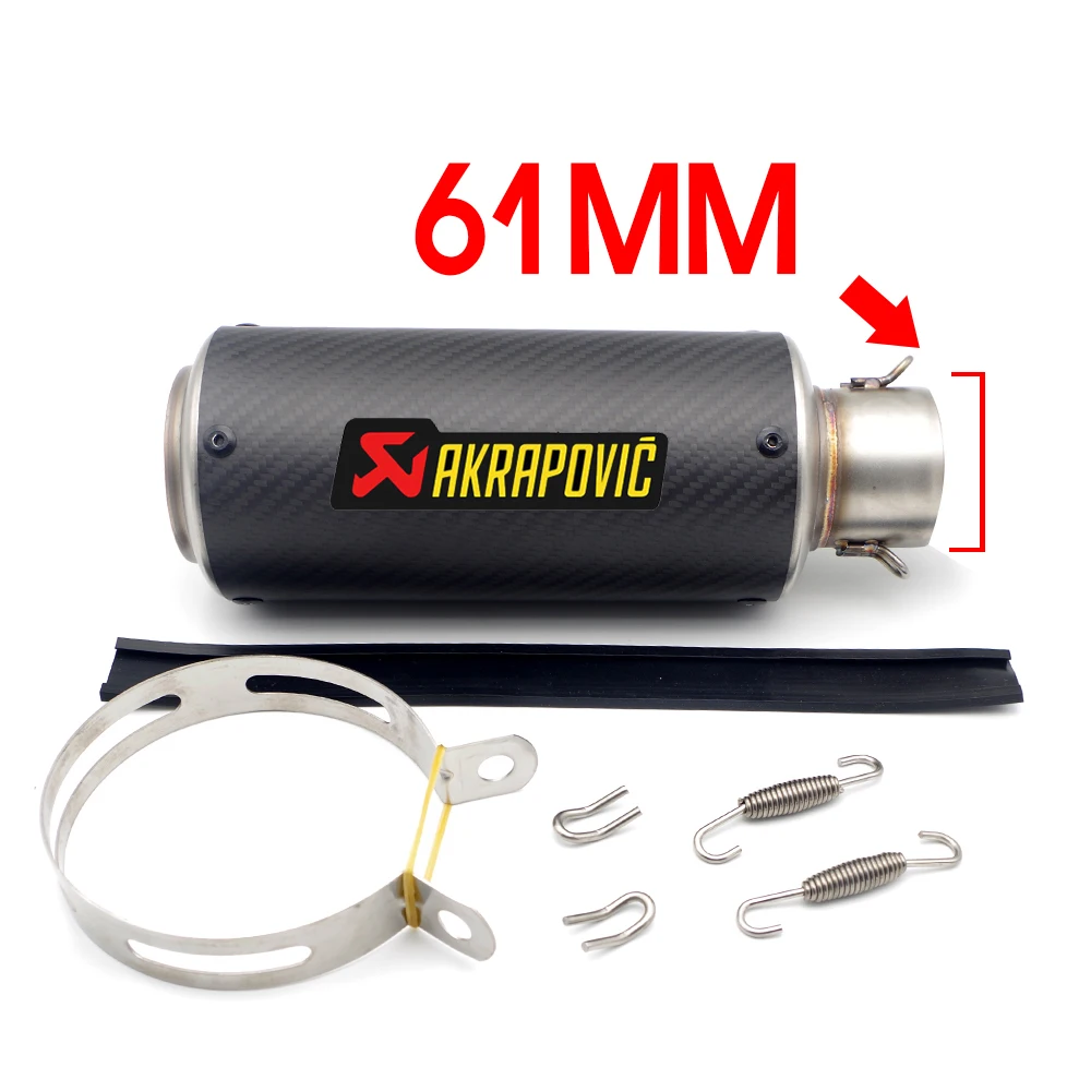 51-61 мм мотоцикл Akrapovic выхлопная Модифицированная глушитель труба для Yamaha FZS 600 DUCATI diavel HONDA cb125f KAWASAKI ninja 650 - Цвет: D Sticker 61mm