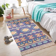 Средиземноморский богемский коврик для спальни тканый прикроватный коврик Ванная комната гостиная церковный кабинет ковер геометрический ковер ручной работы дверь