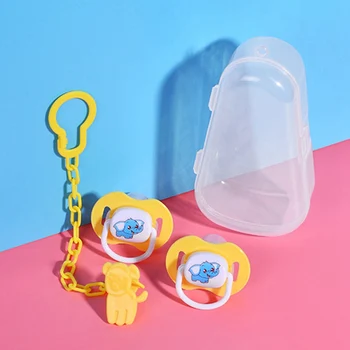 

Baby Feeding Nipple Pacifier Set Dummy Chain Drop-Resistant Holder Silicone Pacifier + Chain Combination