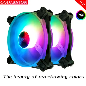 

COOLMOON overflow color 12CM RGB chassis fan silent operation wireless remote control computer chassis cooling fan