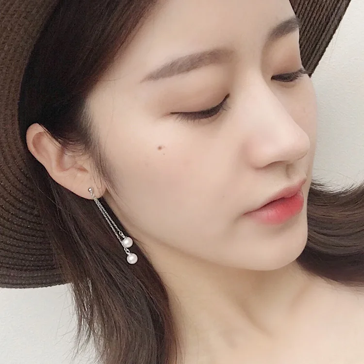 

CE2053 Korean fashion trend new S925 Pearl Ear Studs