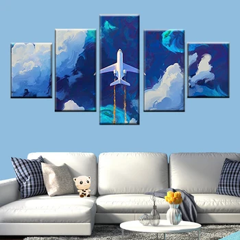 

Modular Painting Frame Wall Art 5 Panel Aircraft Picture Modern Printing Canvas Home Decoration Wall Painting