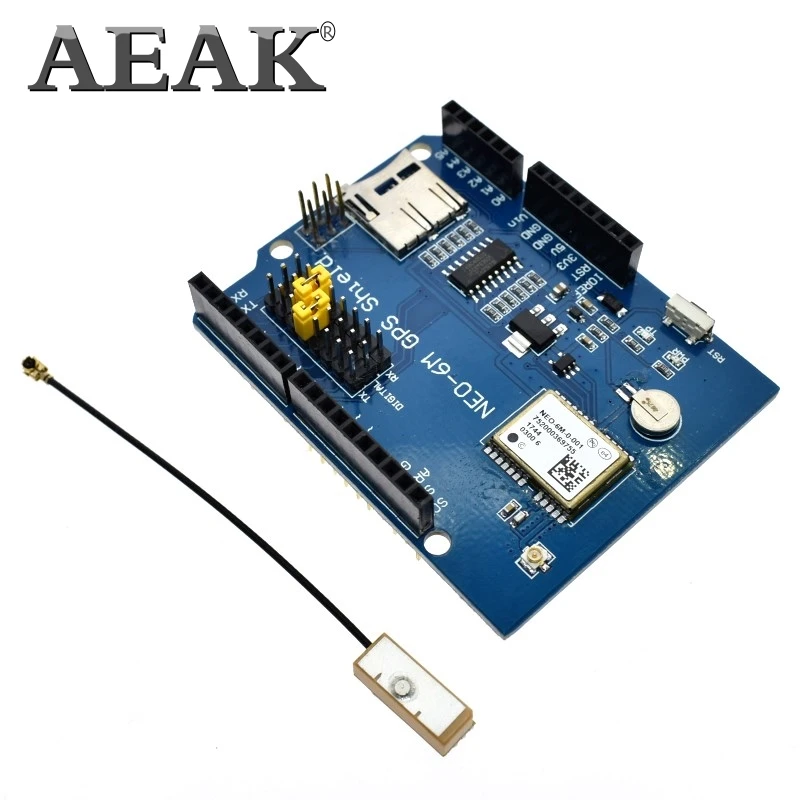 AEAK NEO-6M gps щит регистратора плата расширения Модуль Щит SPI UART w/SD слот для карты Arduino UNO R3 ONE