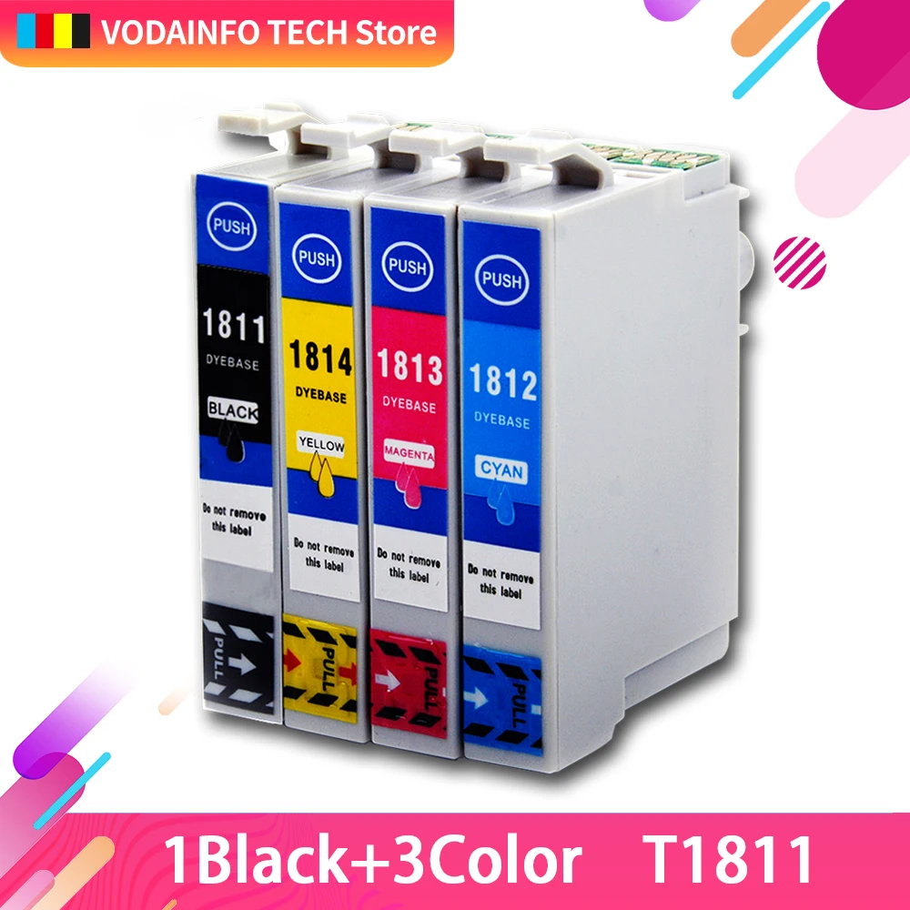 Замена для T1811 T1812 T1813 T1814 EPSON XP 215 312 412 415 202 102 ink чернильных картриджей|Чернильные
