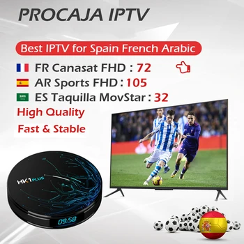 

New HK1 Plus Android 8.1 Box Amlogic S905X2 Quad Core BT 4.0 4G/64G Dual Wifi Smart Box+Procaja IPTV France Arabic Spain IPTV