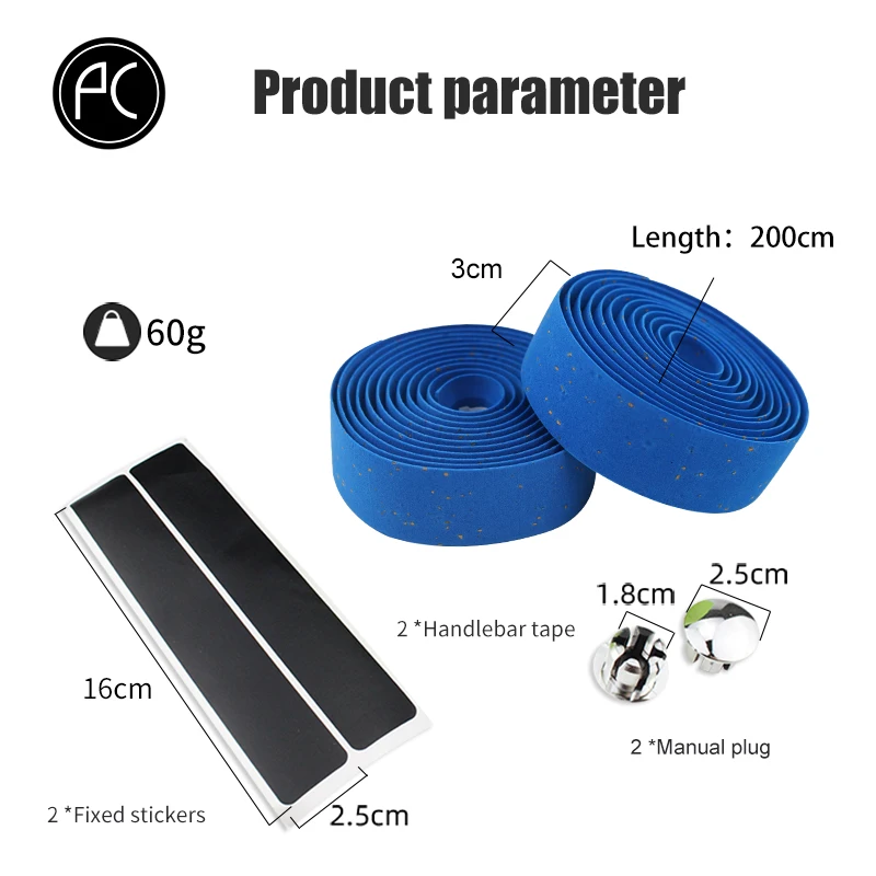 Cycling Bicycle Handlebar Tape EVA Cork dust Belt +2 Bar